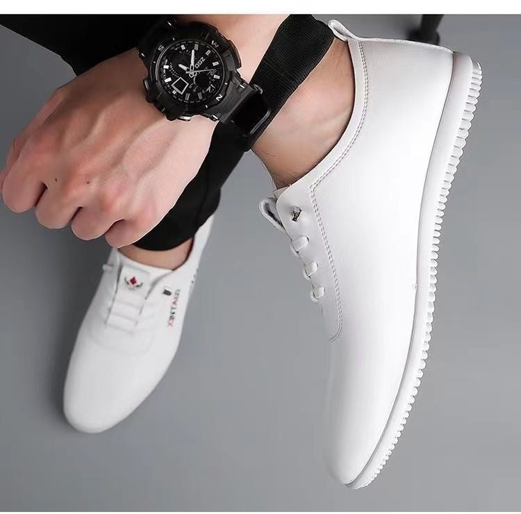 Breathable Lightweight And Thin Type Casual Flat Leather Shoes