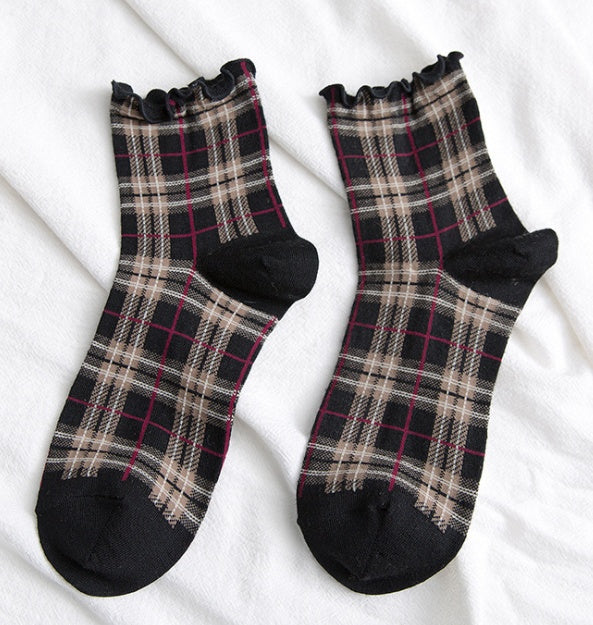 Vintage Check Ladies Socks
