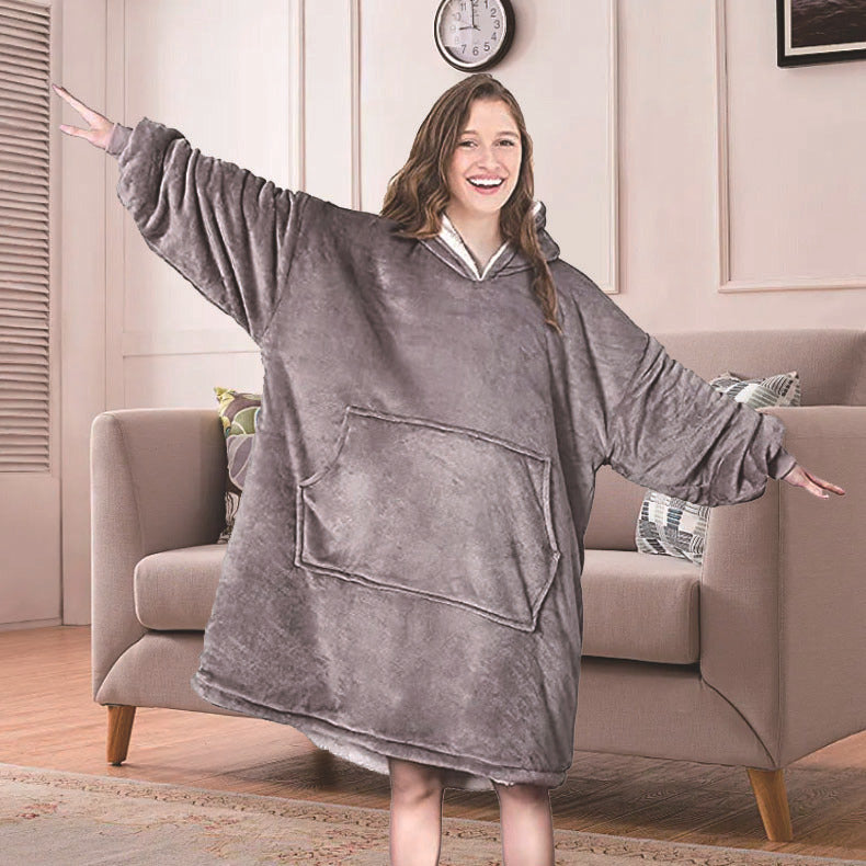 750g Home Fleece Hooded Nightgown Sweater