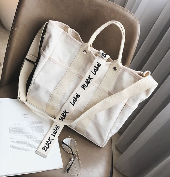 Letter print tote