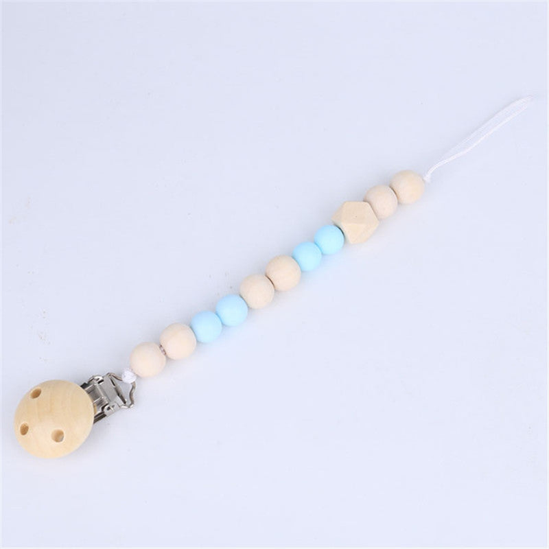 Octagonal bead pacifier chain