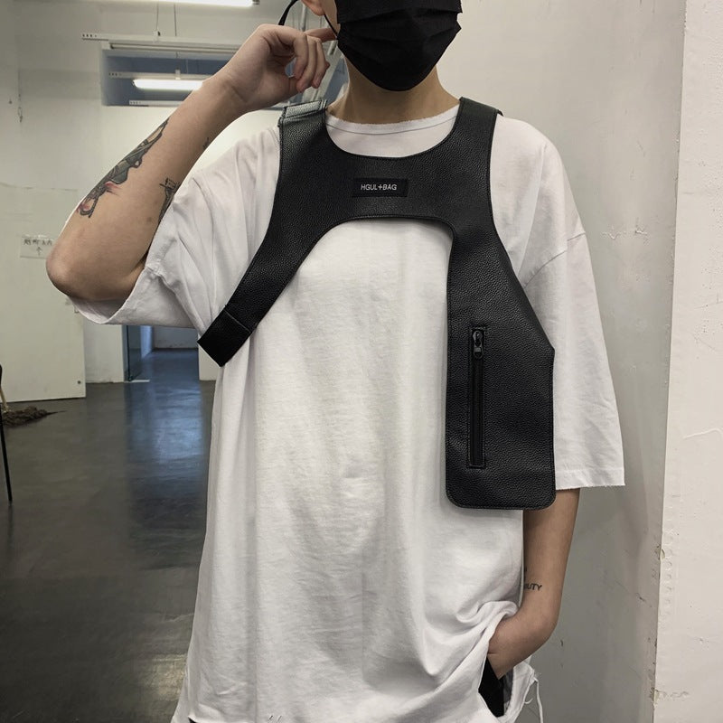 Pu Waistcoat Vest Pack Trendy Cool Tooling Function And Tactics
