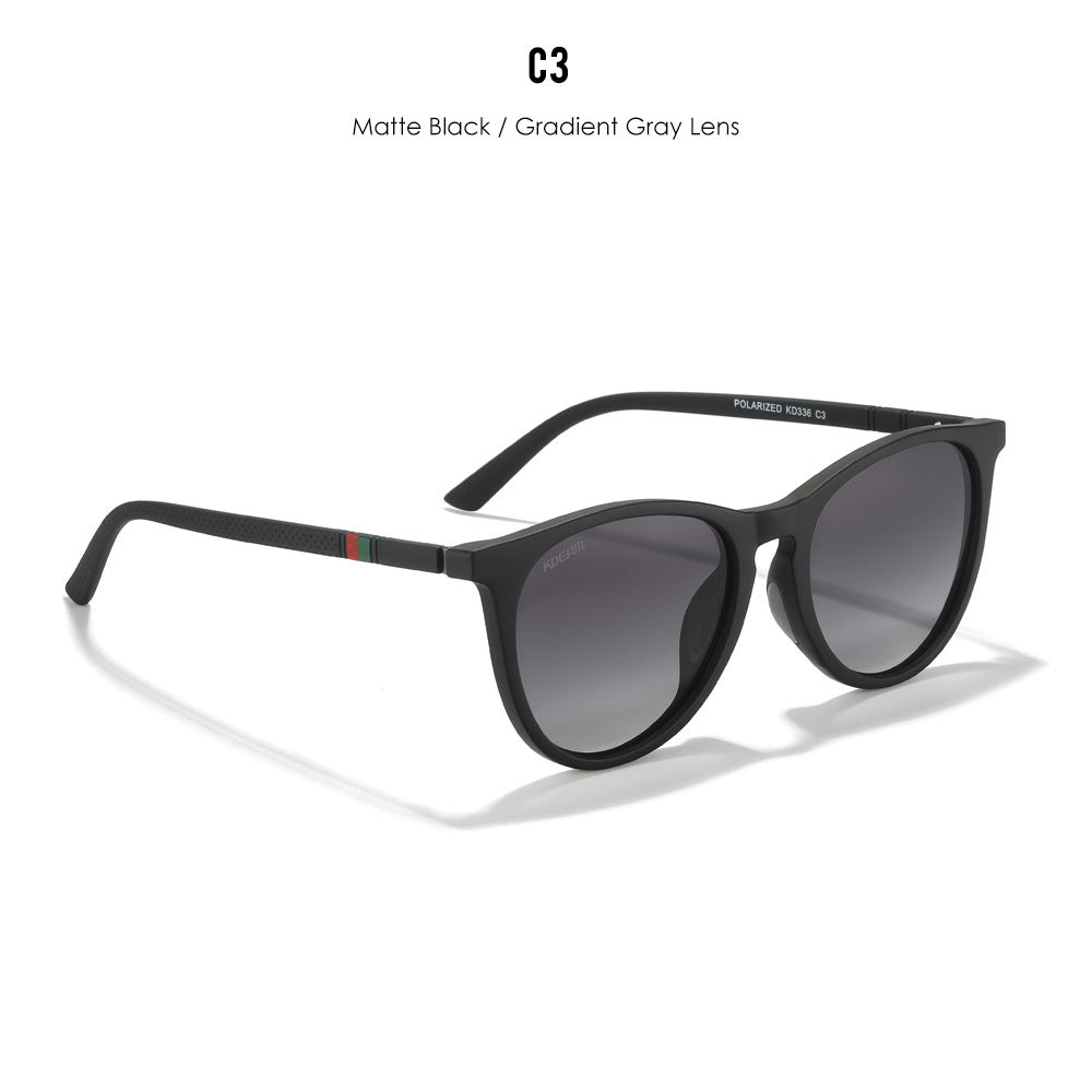 Round Frame Polarized Sunglasses Women's Street Shot Gradient Trendy Glasses