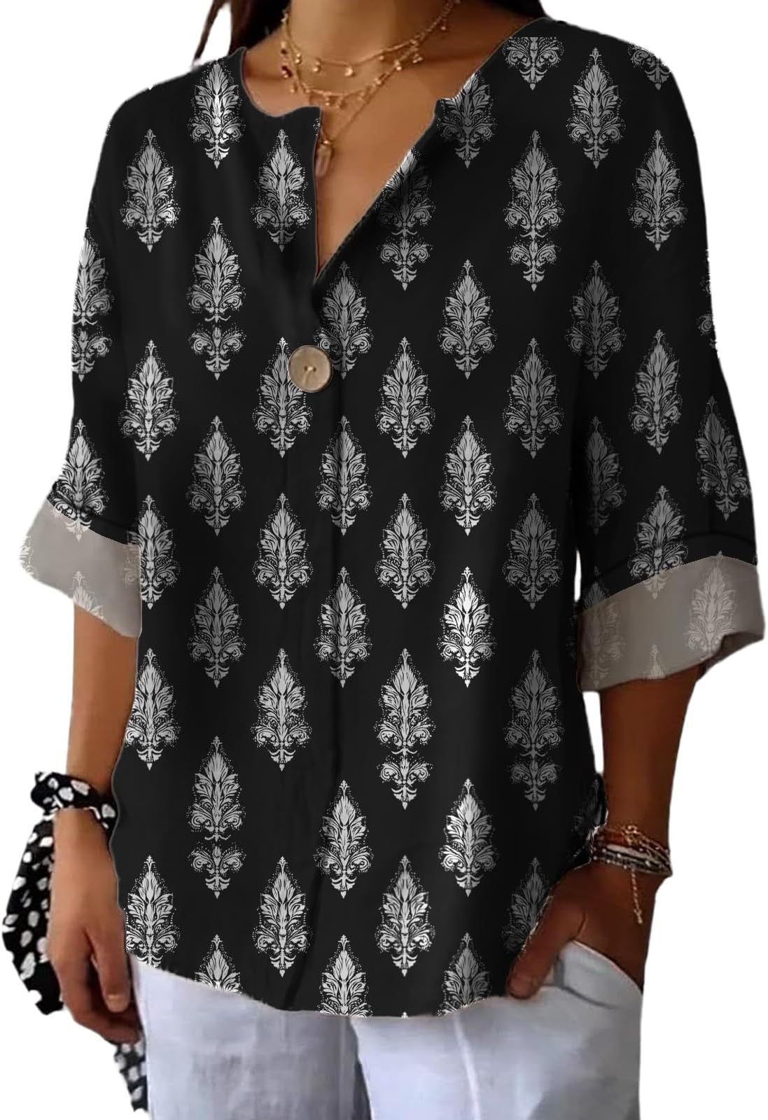 Women's Fashion Personalized Cotton Shirt Casual Top