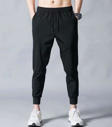 Ice Silk Pants Men's Hong Kong Style Summer Thin Loose Straight Casual Trousers