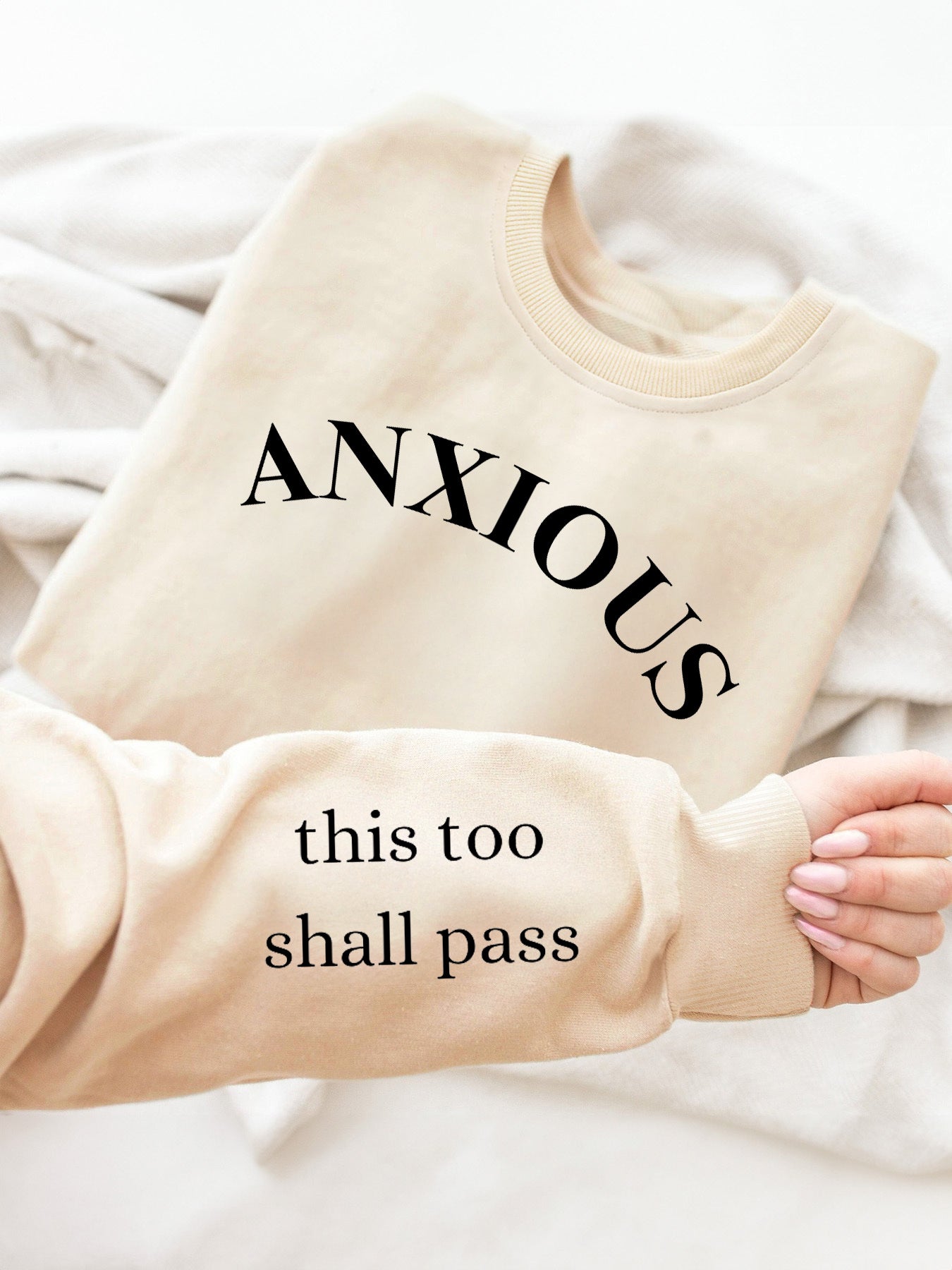 Vibrant Letter Print Crew Neck Sweatshirt Soft