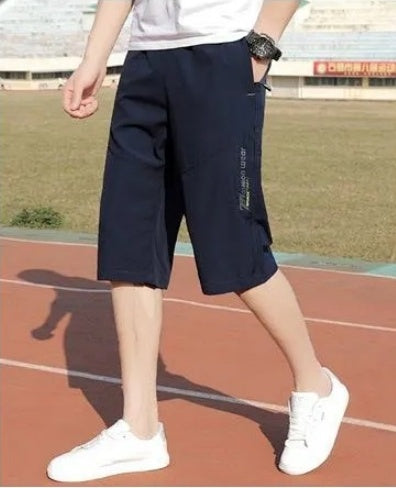 Men's Casual Pants Cropped Trousers Loose And Quick-drying Trend