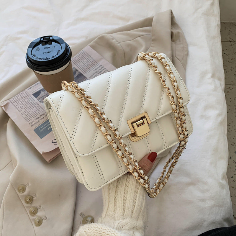 Embroidered Thread Texture Fashion Shoulder Messenger Bag