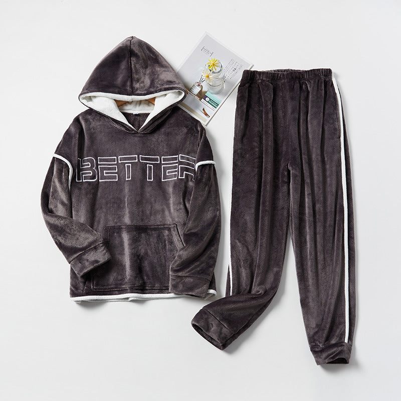 Flannel Couple Home Service Suit For Men And Women