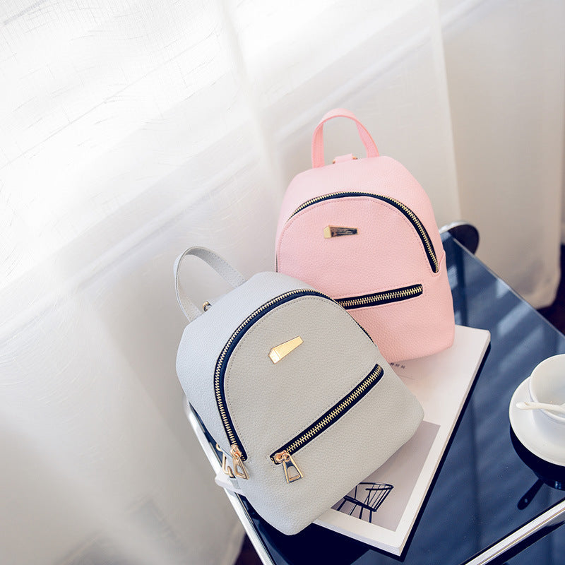 Casual PU Backpack Female Student Schoolbag