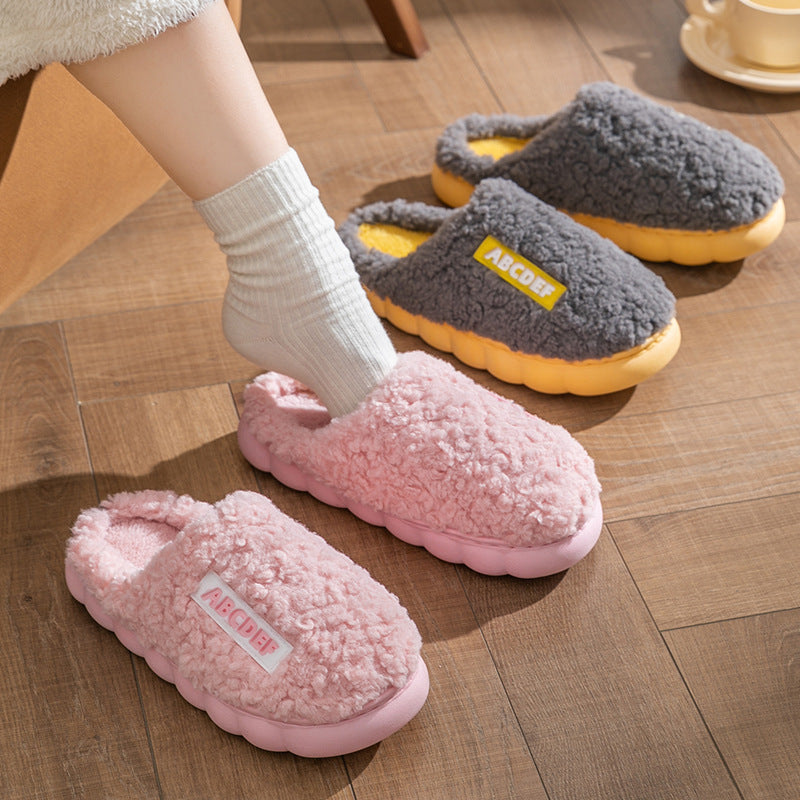 Thick-soled Cotton Slippers Women Home Non-slip Warm