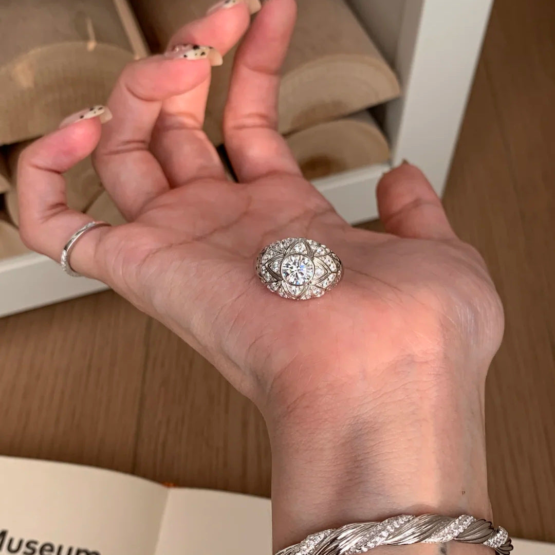 Asterism Medieval Style European Diamond Ring