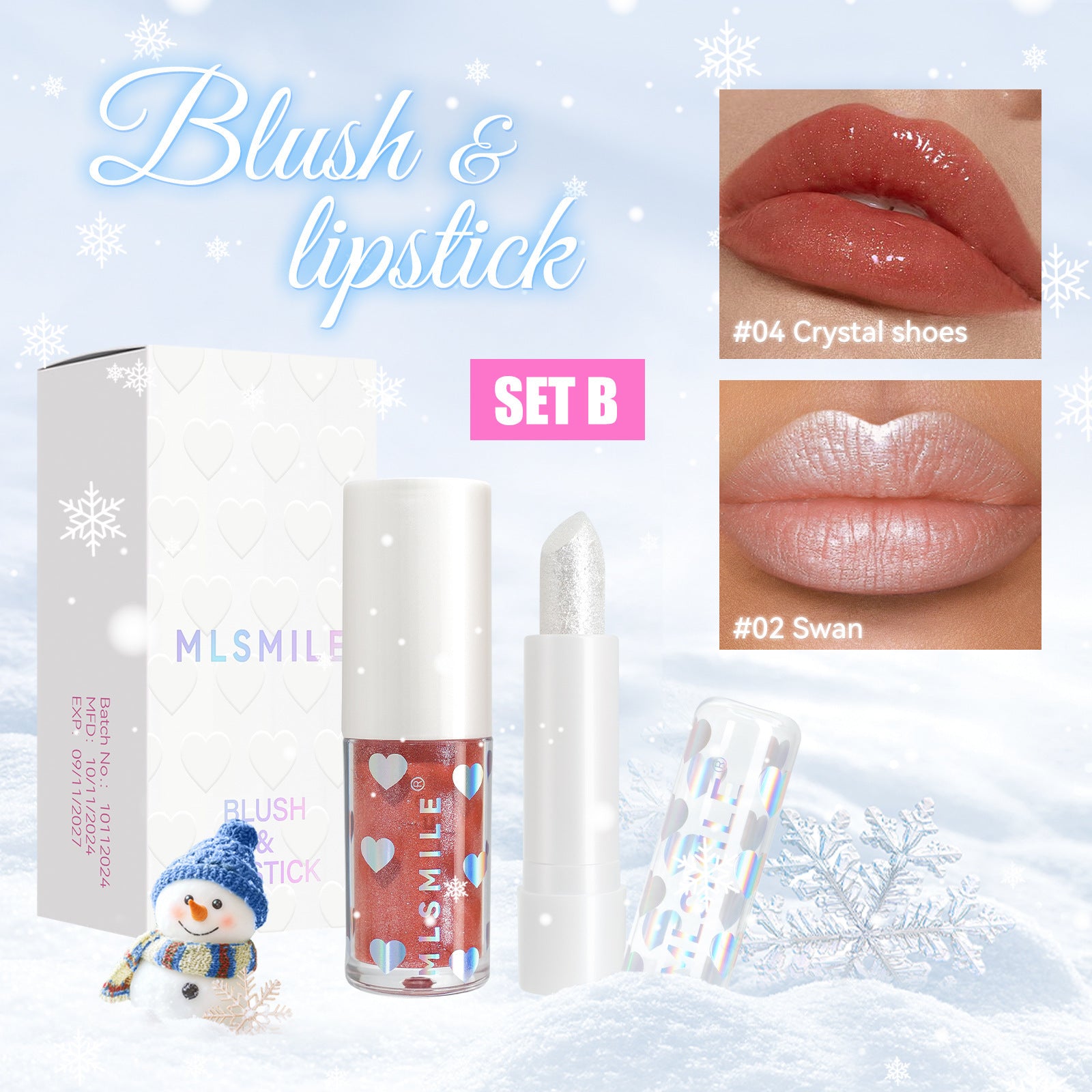 Pearlescent Lipstick Lip Glaze Double Package Suit