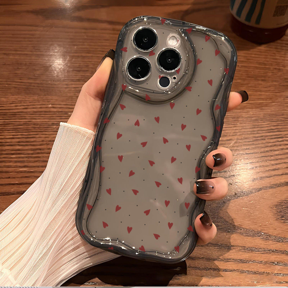 All-inclusive Painted Cream Pattern Heart Mobile Phone Shell