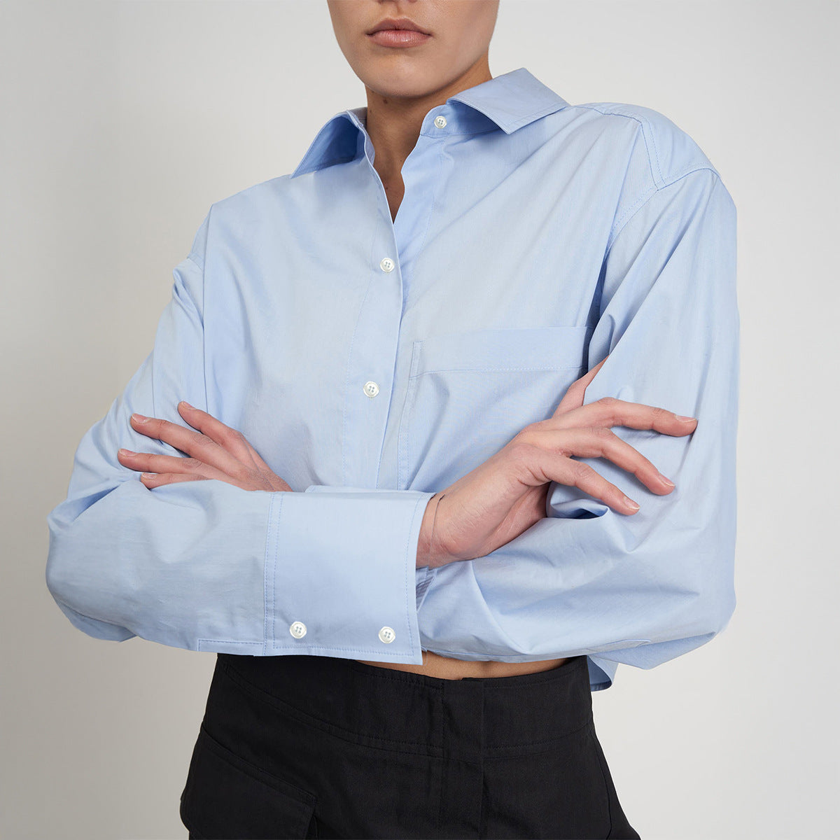 Casual Simple Style Solid Color Shirt For Women