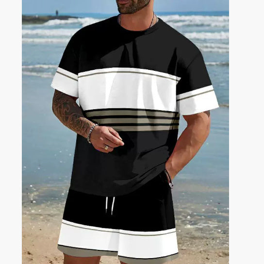 Cool Feeling Men's Short-sleeved T-shirt Shorts Suit