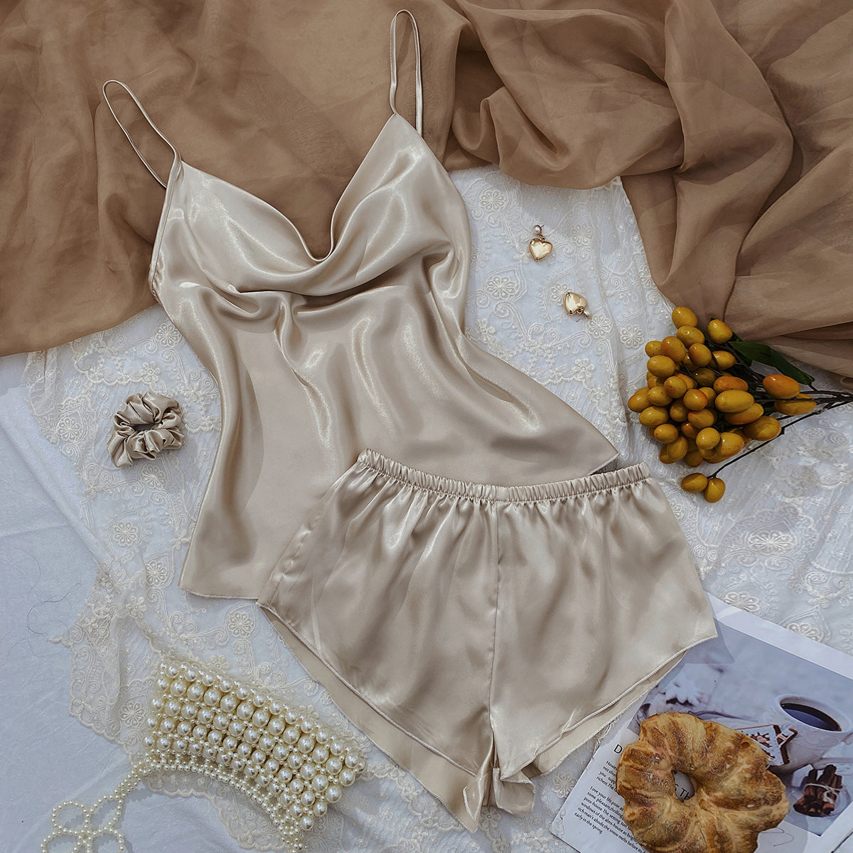 Thin Home Suspender Shorts Suit Women
