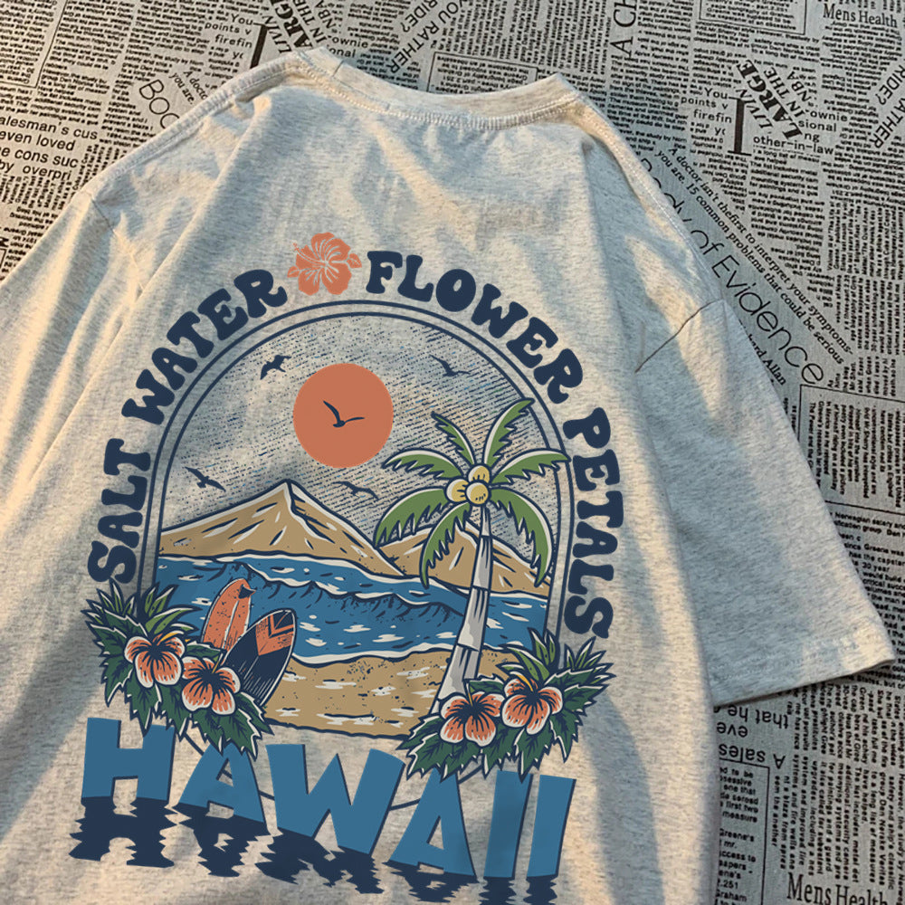 Salt Water Petals Hawaiian T-shirt Men And Women Casual Swe