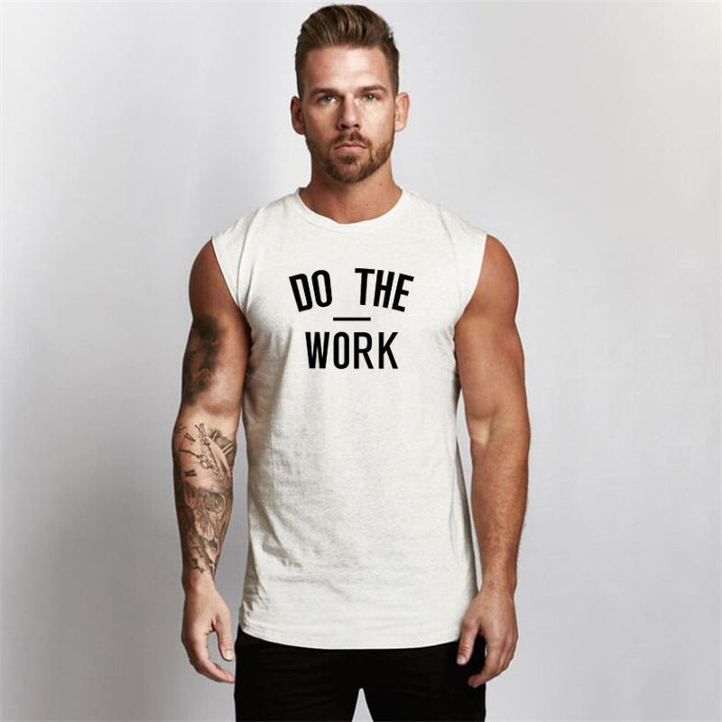 European And American Fitness Style Letter Printing Bodybuilding Muscle Men's Sports Vest