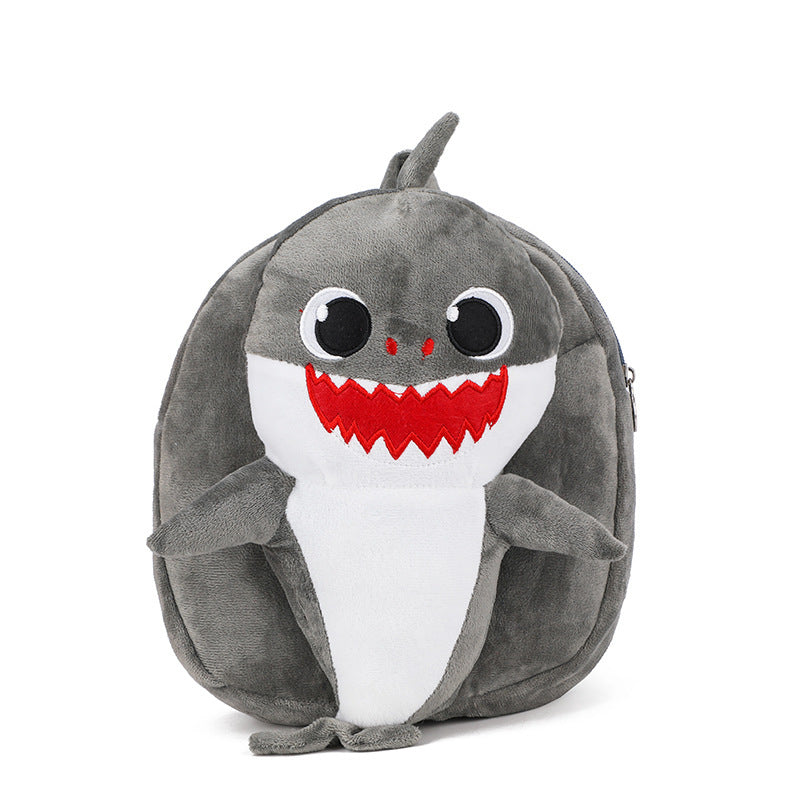 New cartoon boys and girls backpack shoulders cute plush preschool class pupils school bag