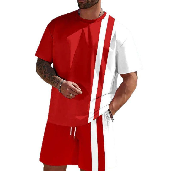 Cool Feeling Men's Short-sleeved T-shirt Shorts Suit