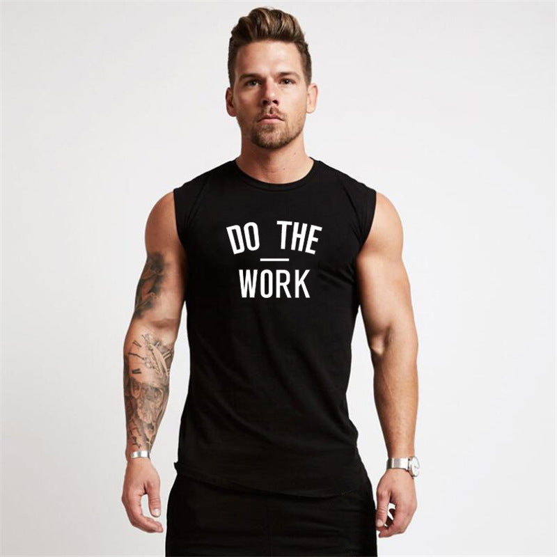 European And American Fitness Style Letter Printing Bodybuilding Muscle Men's Sports Vest