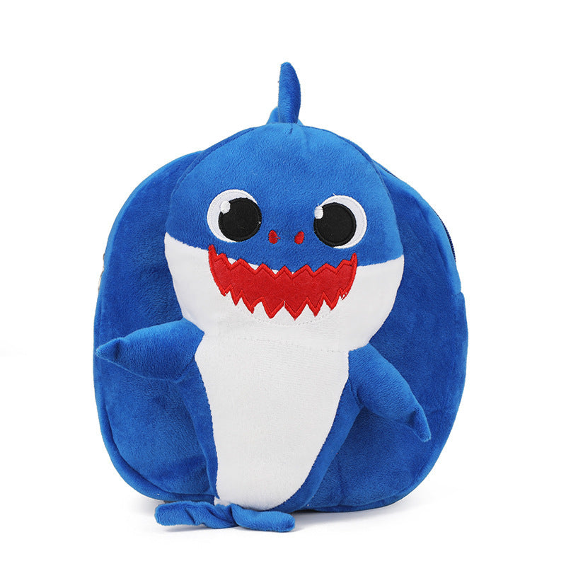 New cartoon boys and girls backpack shoulders cute plush preschool class pupils school bag