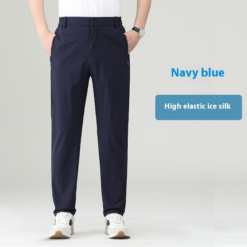 Elastic Waist Straight Dad Sports Pants