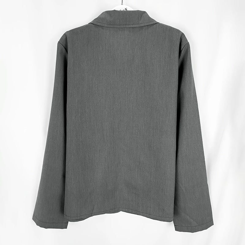 Women's Casual Long Sleeve Shirt - Solid Color Button-Down Shirt With Turn-Down Collar For Spring&Fall