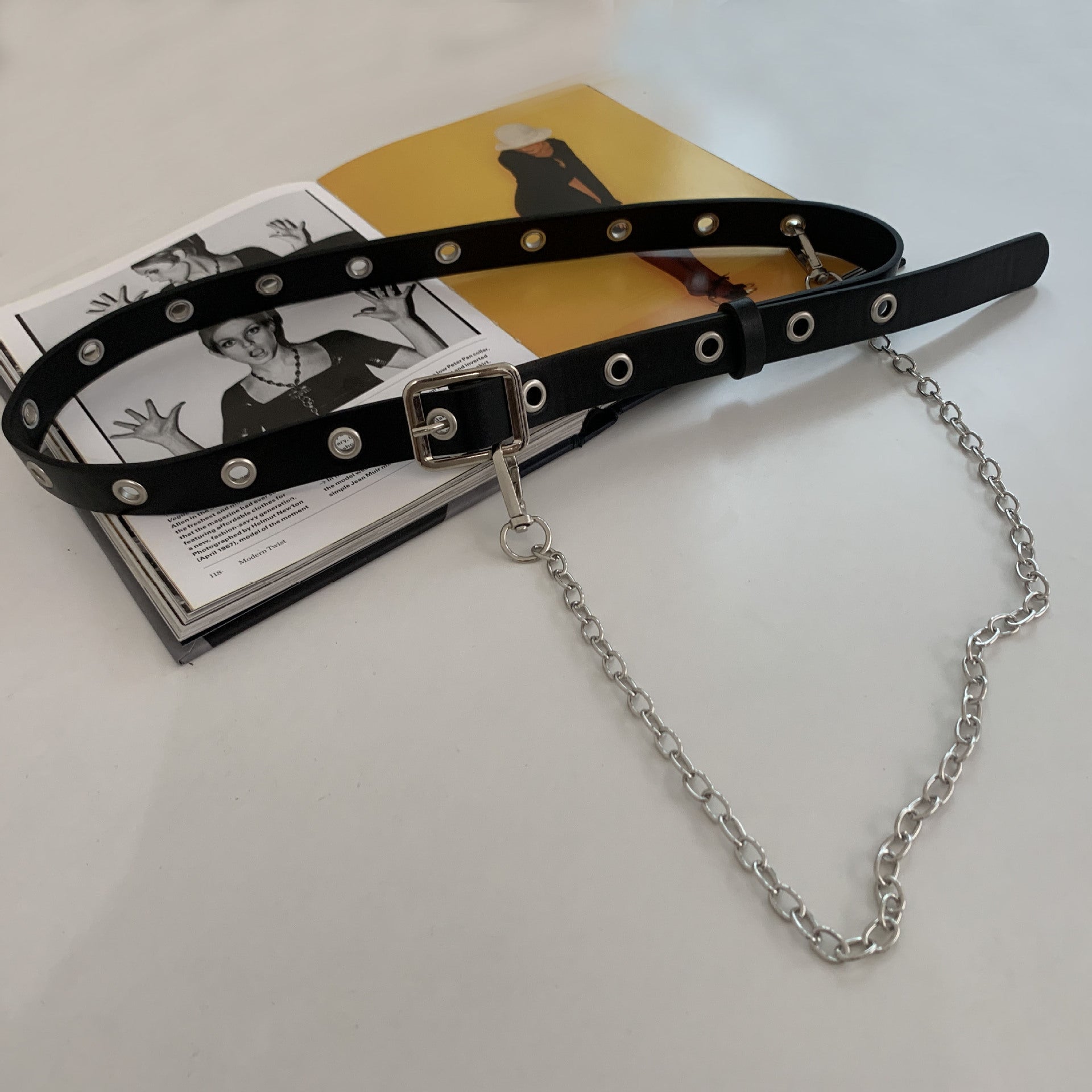Fashion Punk Style Concave Chain Belt Belt Bag Set