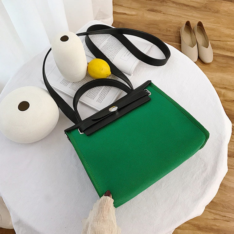 Large-capacity bag, versatile casual fashion, Hong Kong style, shoulder-slung handbag