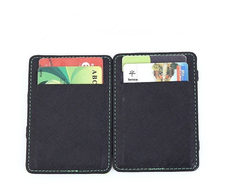 Flip Magic Wallet Cross Pattern Short Card Holder