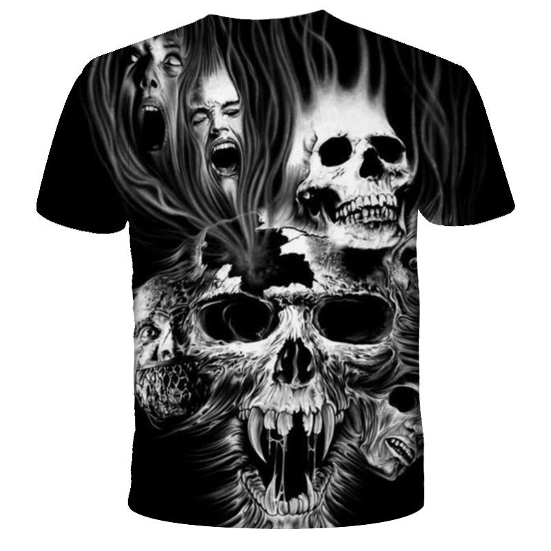 Men's Printed Skull Short Sleeve T-shirt