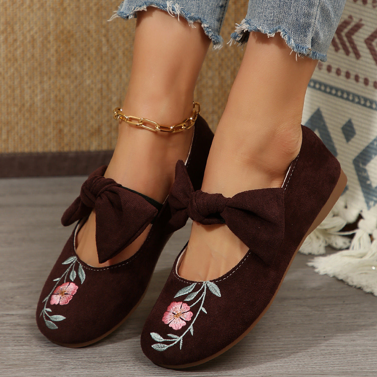 Fashion Personalized Women's Bow Flat Work Shoes