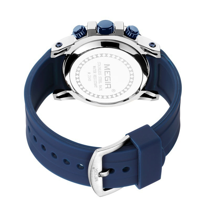 MEGIR Sports Chronograph – Luminous Waterproof Silicone Watch