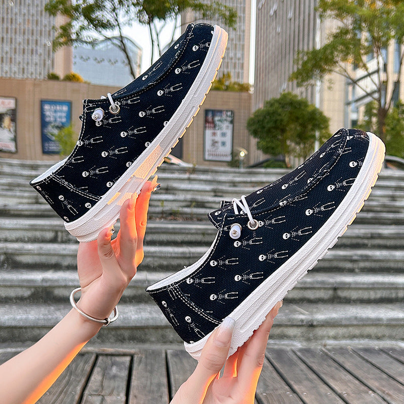 Women's Canvas Casual Plus Size Halloween Versatile Soft Sole Shoes