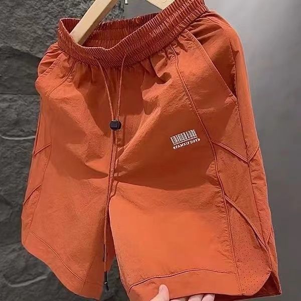 Trendy Embroidered Shorts Beach Ice Silk Breathable Casual