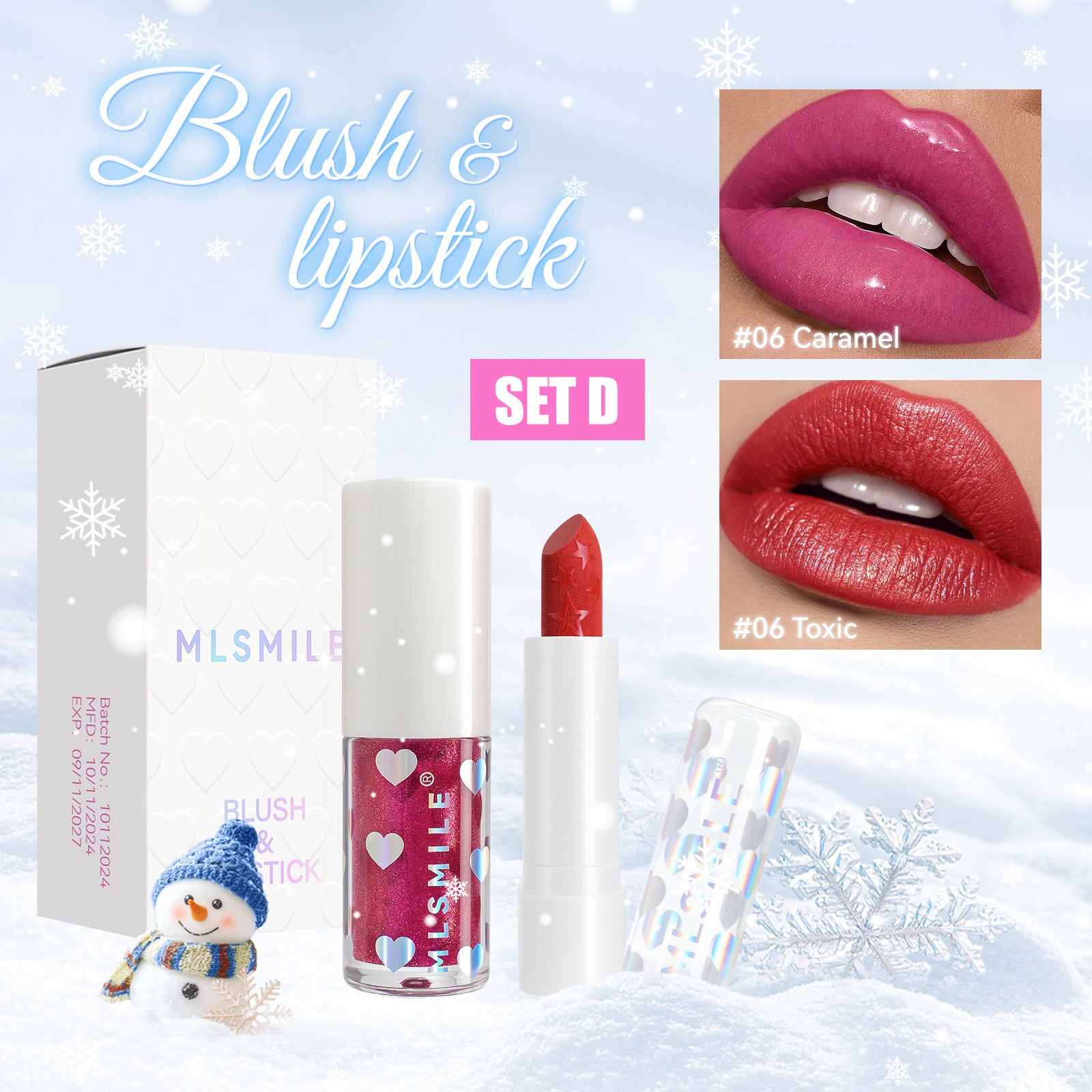 Pearlescent Lipstick Lip Glaze Double Package Suit