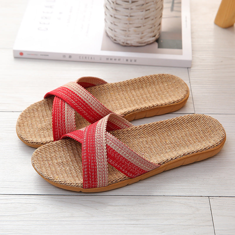 Four Seasons Home Sweat-absorbent Linen Slippers For Women