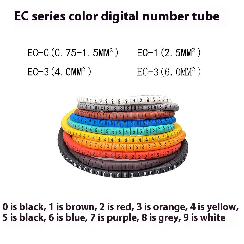 Color Digital Cable Marking Tube Network Jewelry Label Shell Digital Marking Tube