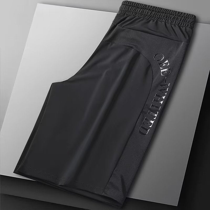 Ice Silk Pants Men's Hong Kong Style Summer Thin Loose Straight Casual Trousers