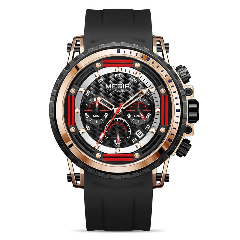 MEGIR Sports Chronograph – Luminous Waterproof Silicone Watch