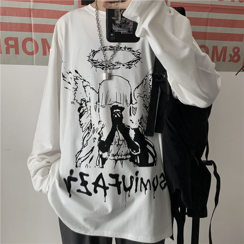 Retro Hip Hop Style Bottoming Shirt Trendy Handsome High Street Spring And Autumn Tops