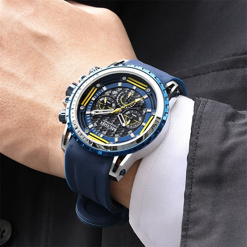 MEGIR Sports Chronograph – Luminous Waterproof Silicone Watch