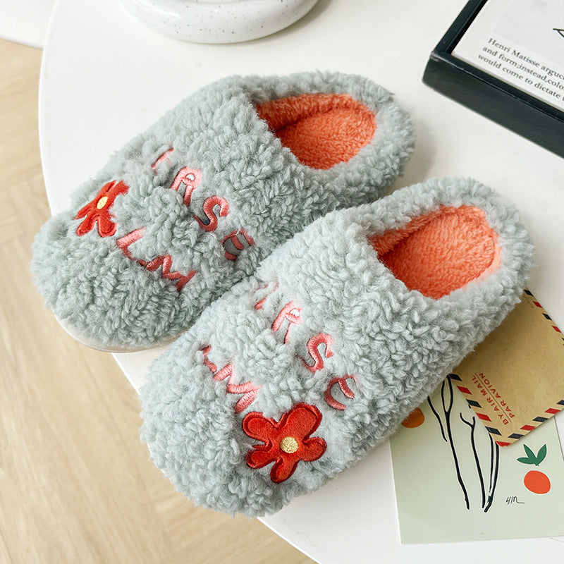Thick-soled Cotton Slippers Women Home Non-slip Warm