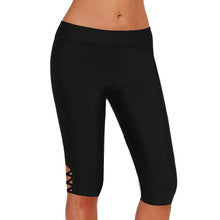 Pure Color Ruffles High Waist Swimming Trunks For Women