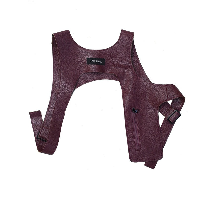 Pu Waistcoat Vest Pack Trendy Cool Tooling Function And Tactics