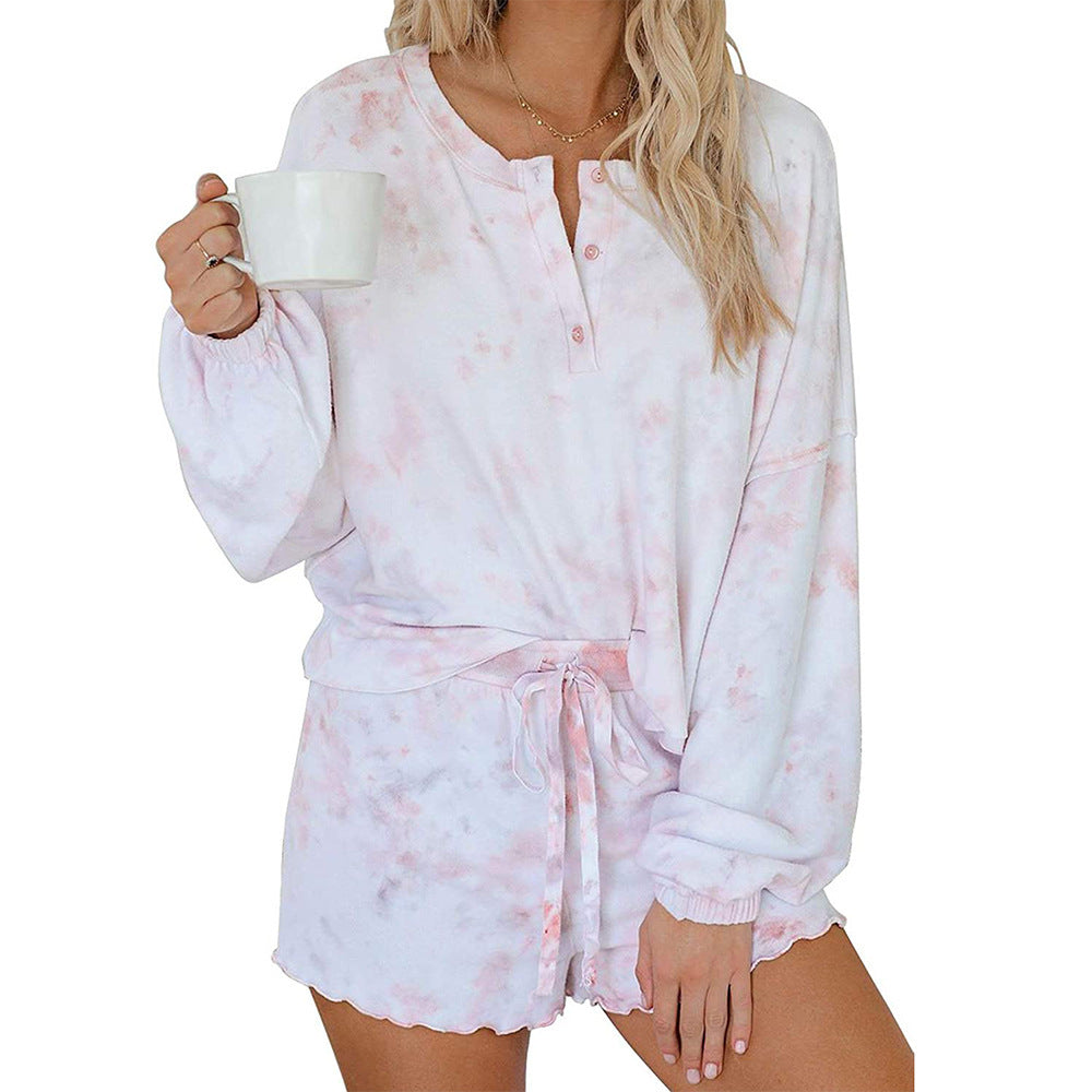 Home Furnishing Long Sleeve Fungus Side Two Piece Fashion Suit Women