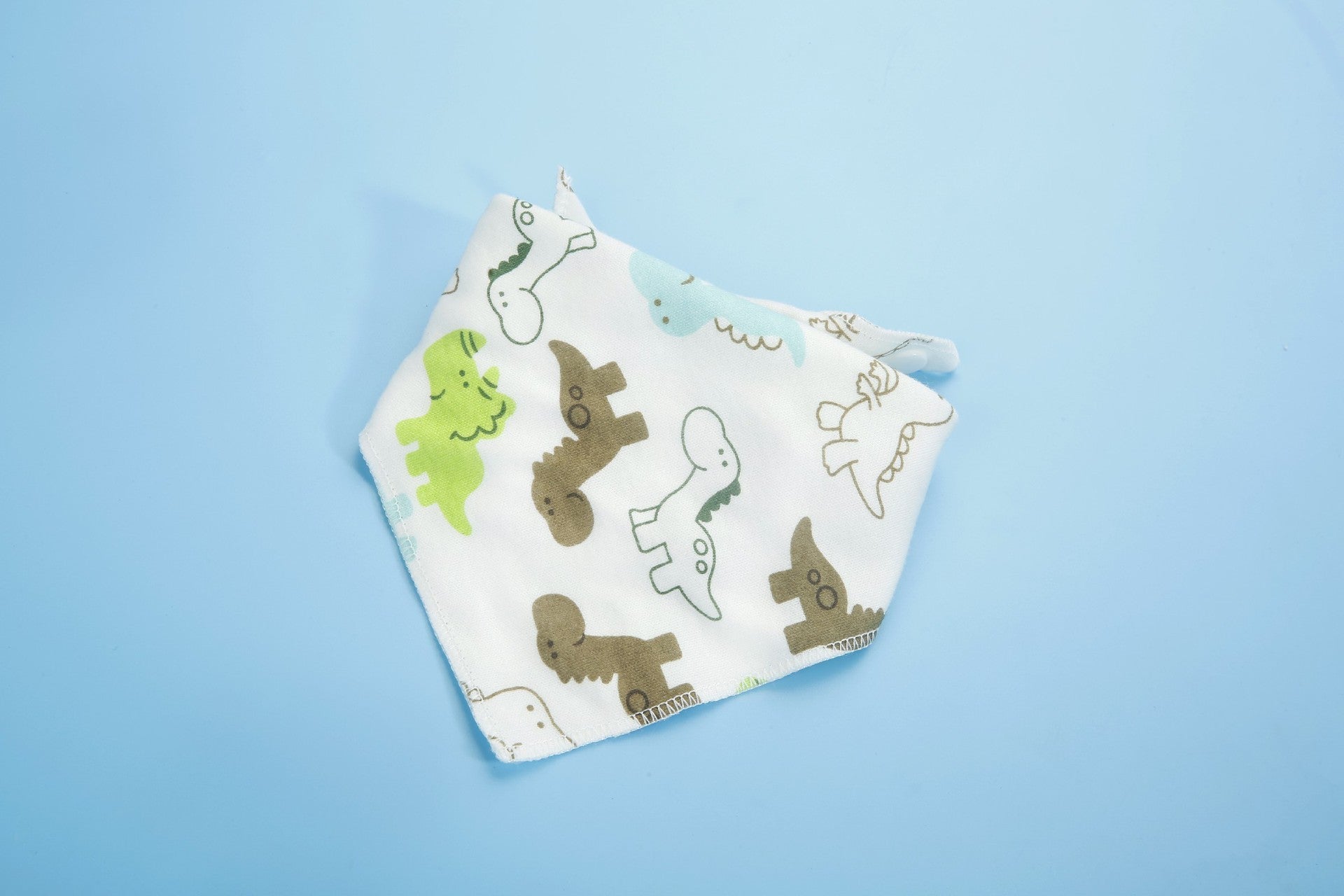 Children's Triangle Towel Baby Bib Saliva Towel Double-layer Cartoon Printing Double-sided Snap