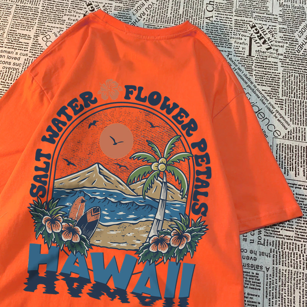 Salt Water Petals Hawaiian T-shirt Men And Women Casual Swe